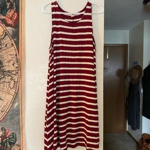 Red and white striped dress